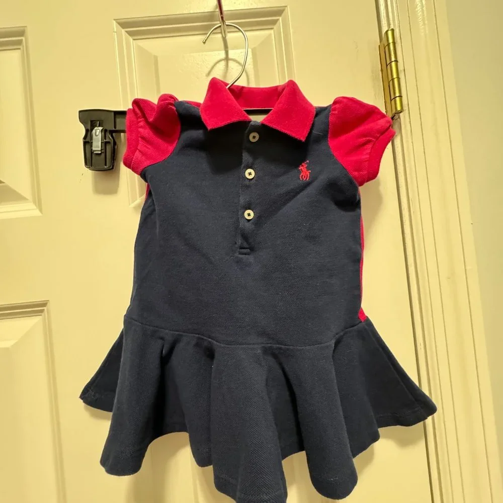 Ralph Lauren size 6 months pink and blue dress